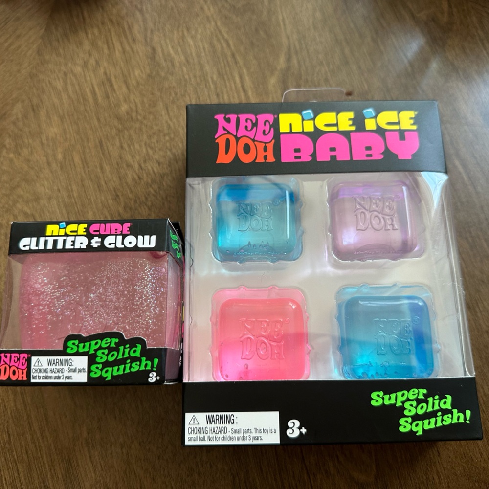 Needoh Glitter Glow Nice Cube and Needoh Nice Ice Baby 4 Pack